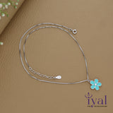 Blue Flower 925 Silver Kids Chain Pendent(3+ Years)