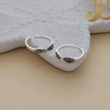 Shimmering oxidized 925 adjustable Silver Toering