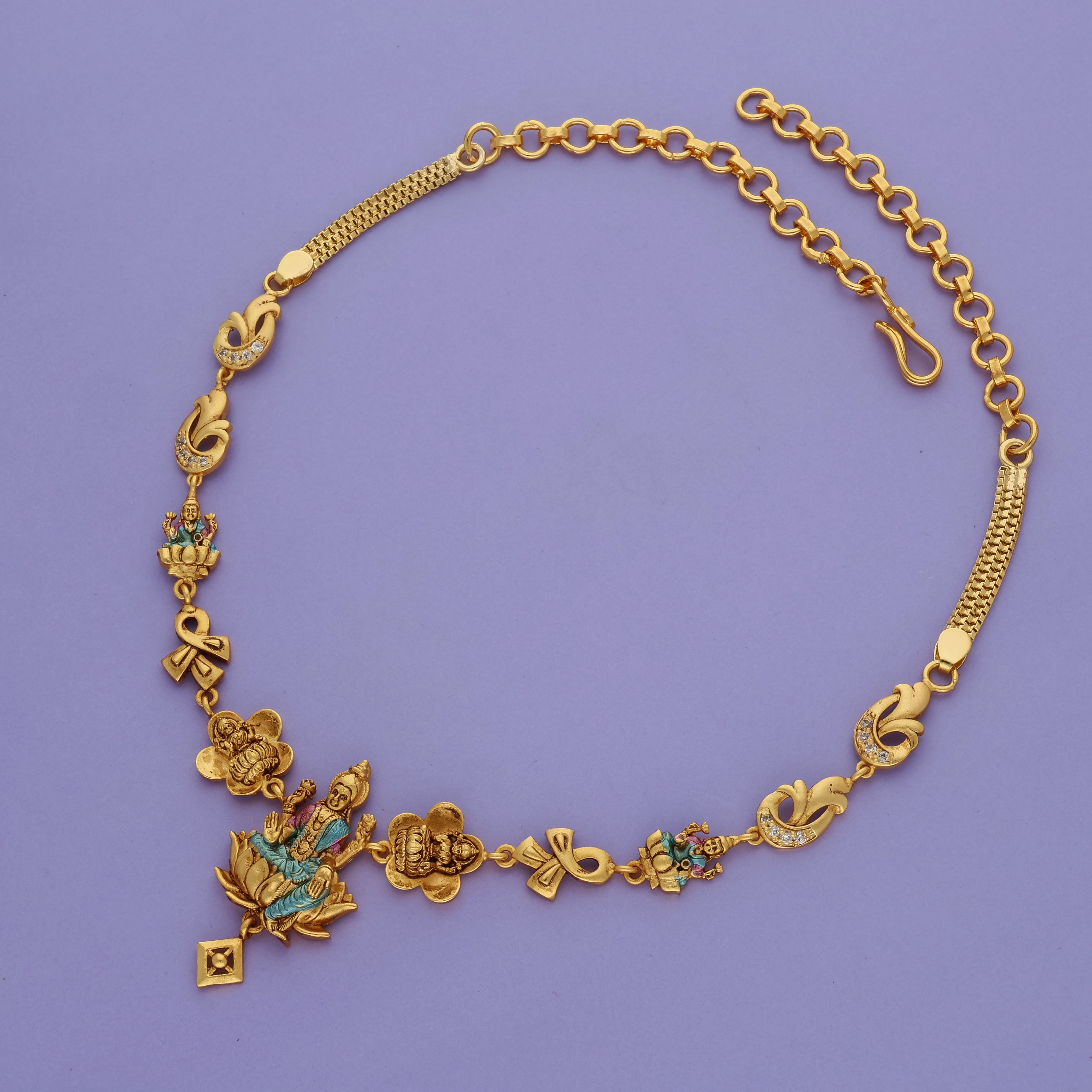Shripadmika 925 Silver Gold Polish Necklace