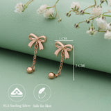 Bow Chain Silver Earring