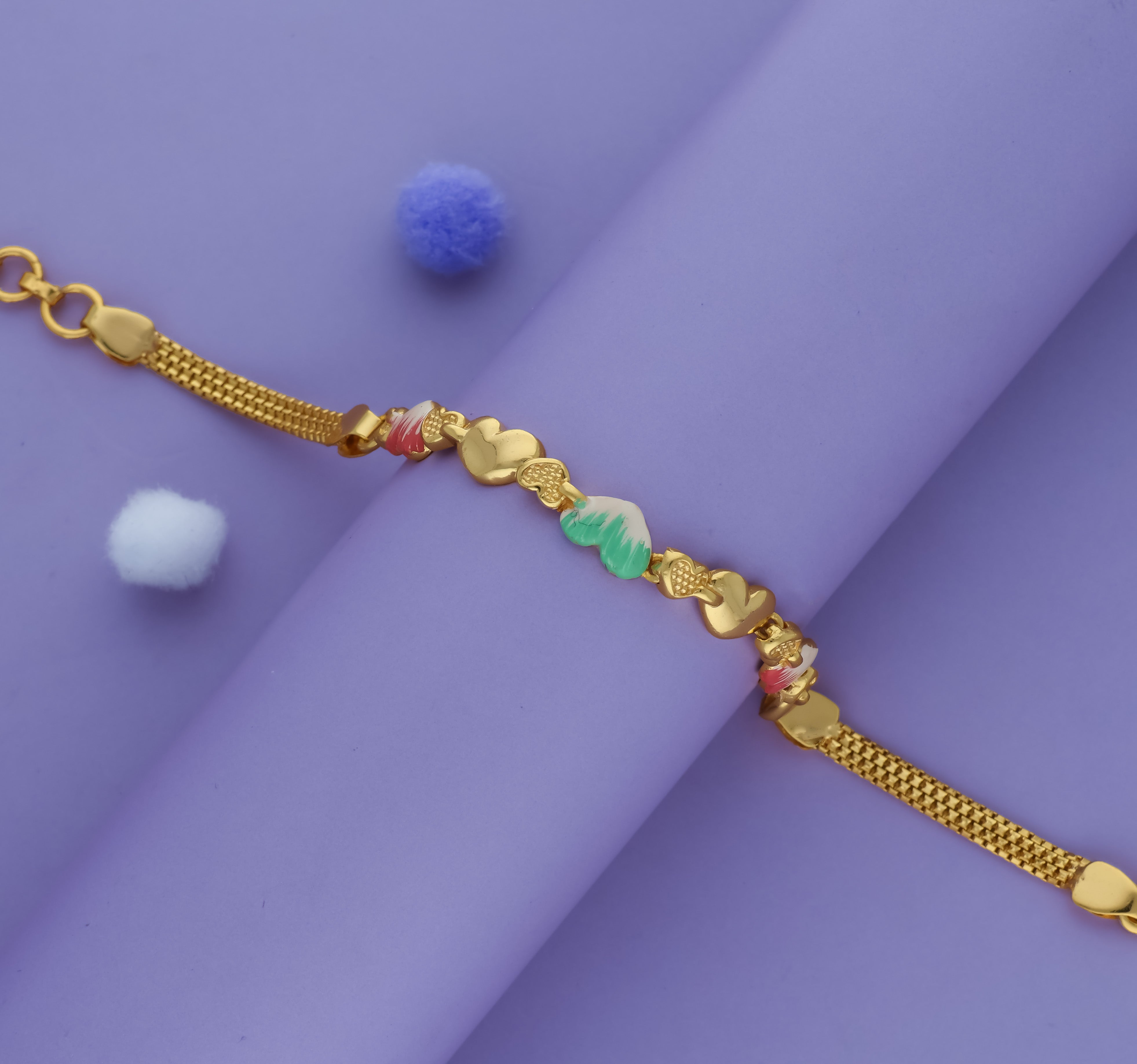 Melody Heart 925 Gold Polish Silver Bracelet