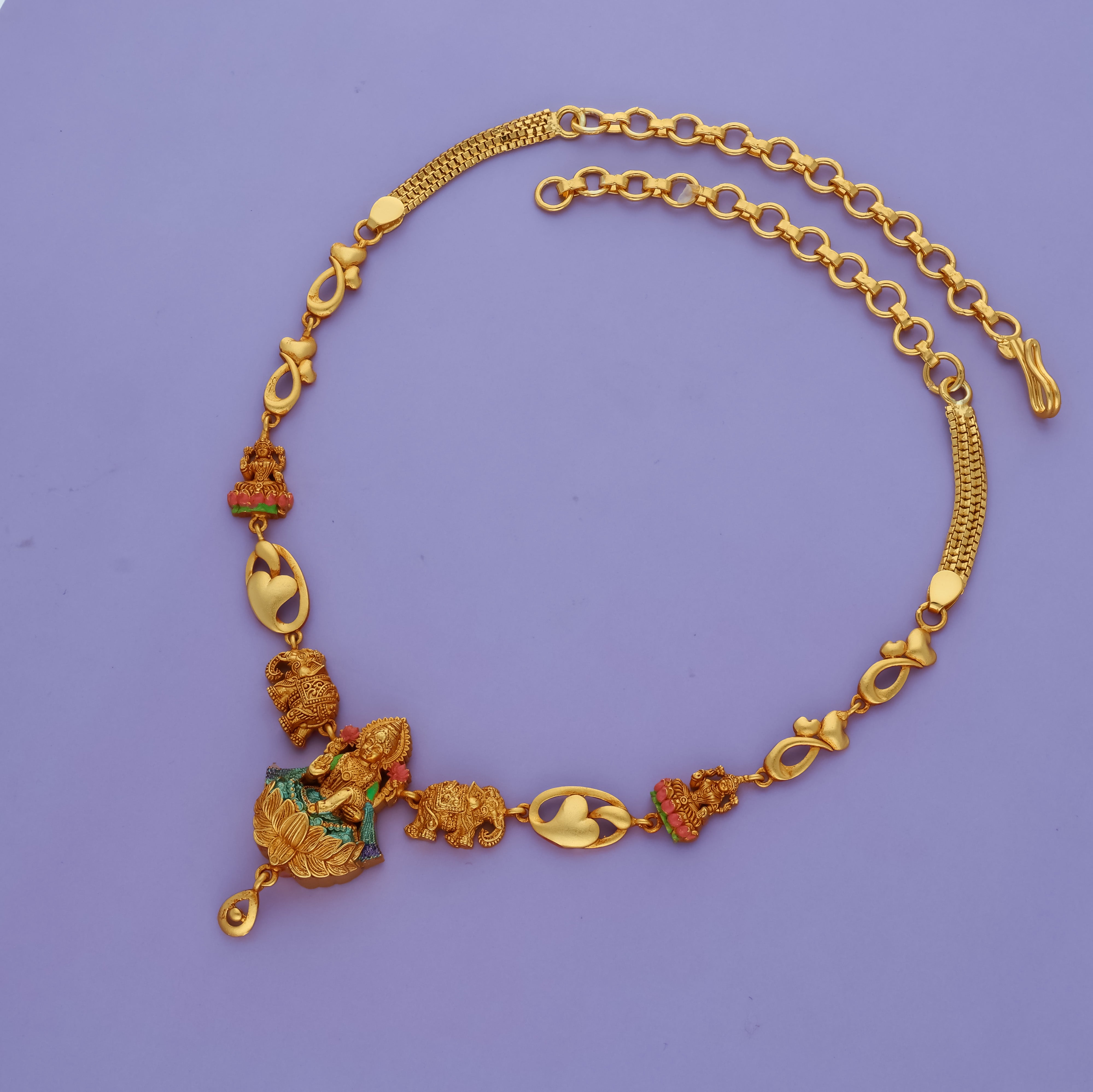 Padmashri Alankara 925 Gold Polish Silver Necklace