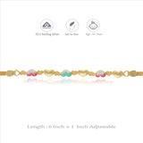 Melody Heart 925 Gold Polish Silver Bracelet