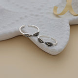 Shimmering oxidized 925 adjustable Silver Toering