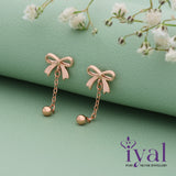 Bow Chain Silver Earring