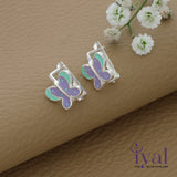 Shimmering Butterfly Silver Hoop Earring for Kids