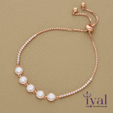 Elegant Rose Gold Polish Silver Bracelet