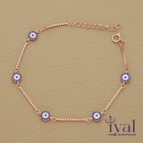 Delightful Cute Evil Eye Minimal Silver Bracelet