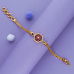 Ruby Blossom 925 Gold Polish Silver Bracelet Iyal Ruby Blossom 925 Gold Polish Silver Bracelet