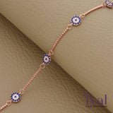 Delightful Cute Evil Eye Minimal Silver Bracelet