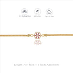 Ruby Blossom 925 Gold Polish Silver Bracelet Iyal Ruby Blossom 925 Gold Polish Silver Bracelet