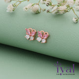 Pinky Butterfly Rose Gold Polish Silver Stud (5+ Yrs)