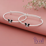 Micky Cartoon Adjustable Silver Kid Bangle(0 - 5Yr)
