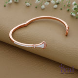 Shimmering Rose Gold Polish 925 Silver Kada