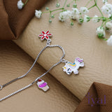 Gorgeous Unicorn Minimal 925 Silver Bracelet(1-7Yrs)