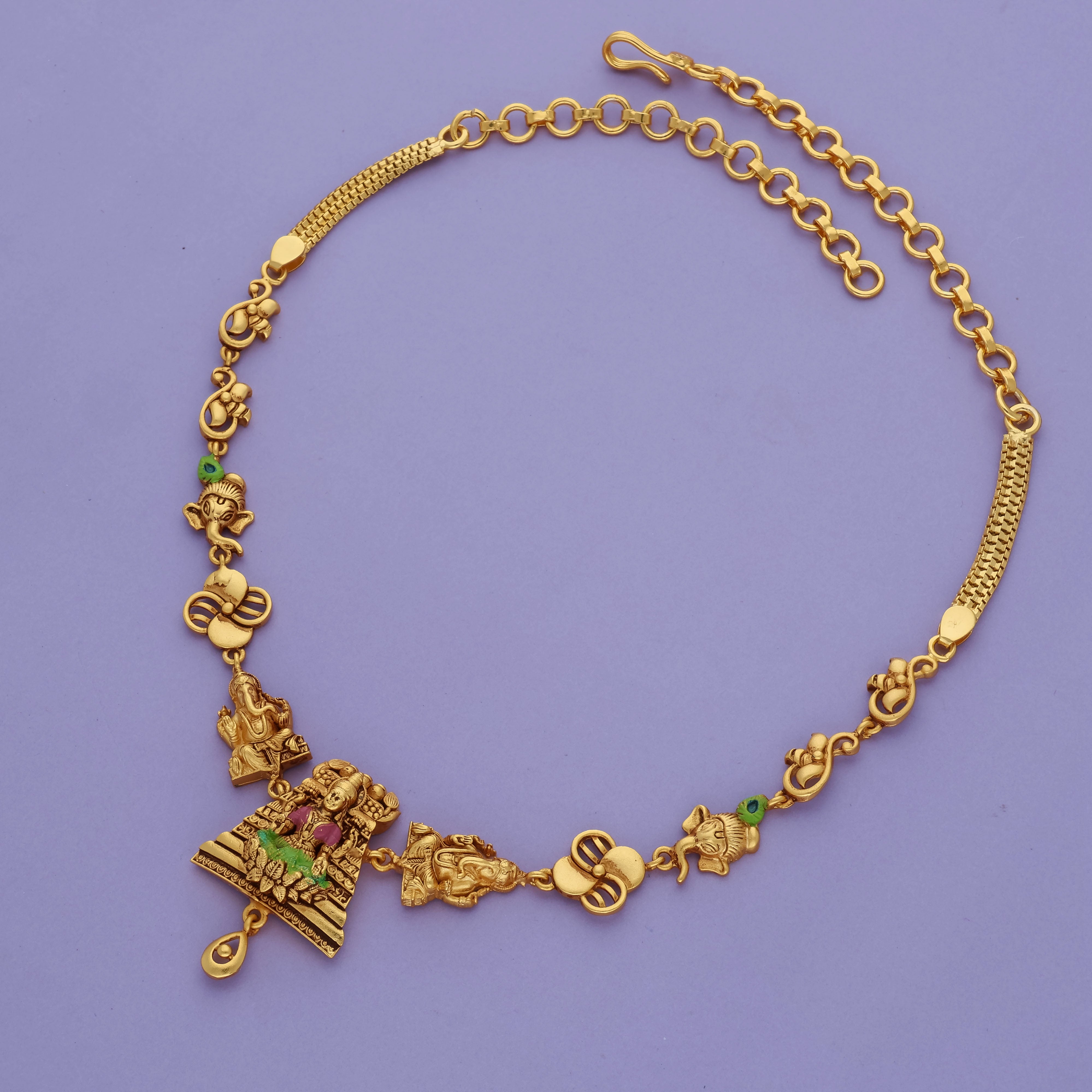 Padmambika 925 Silver Gold Polish Necklace