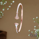Shimmering Rose Gold Polish 925 Silver Kada