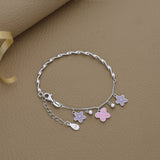 Pink Flower Charm Silver Kada(3 - 8Yrs)-single
