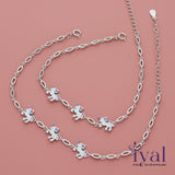 Vivid Unicorn Silver Anklet for Kids(5+ Years)