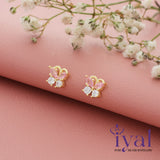 Cute Pinky Butterfly Gold Polish Silver Stud (5+ Yrs)