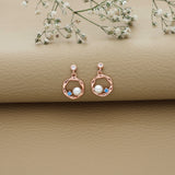 Pearl in a Circle Drops Rose Gold Polish Silver Earring for Women & Teens
