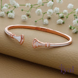 Shimmering Rose Gold Polish 925 Silver Kada