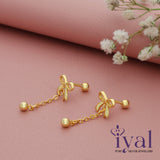 Bow Chain Silver Earring