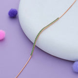 Awesome Green Stone Rose Gold Polish 925 Silver Bracelet