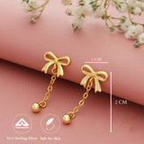 Bow Chain Silver Earring