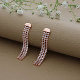 Waterfall Rose Gold Polish 925 Silver Drop Earring
