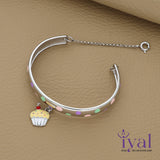 Silver Kada for Babies with Ice Cream Charm (Single)