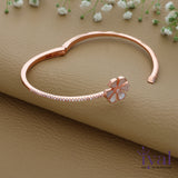 Open flower Rose Gold Polish 925 Silver Kada
