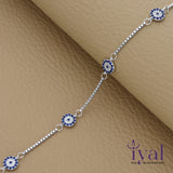 Delightful Evil Eye Minimal Silver Bracelet