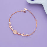 Halo Wings Rose Gold Polish 925 Silver Bracelet
