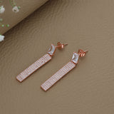 Scintillating Rose Gold Polish 925 Silver Drop Earring