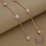 Daisy Flower Zircon Rose Gold Polish Silver Anklet