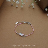 Pink Butterfly Thread 925 Silver Anklet for Kids(6months - 3Years)