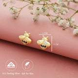 Cute Bee Gold Polish Silver Stud (5+ Yrs)