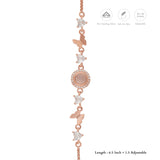 Halo Wings Rose Gold Polish 925 Silver Bracelet