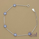 Delightful Evil Eye Minimal Silver Bracelet