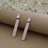 Scintillating Rose Gold Polish 925 Silver Drop Earring