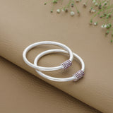 Gorgeous Classic Silver Kada Anklet for Babies(3 to 6months)