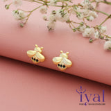 Cute Bee Gold Polish Silver Stud (5+ Yrs)