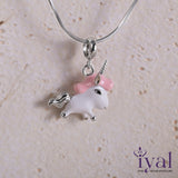 Shimmering Unicorn Silver Kids Pendent