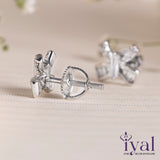 Zircon Bow Silver Stud for Kids