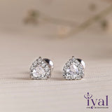 Sparkling Heart Zircon Silver Stud for Kids