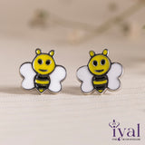 Alluring Honey Bee Silver Stud for Kids