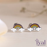 Charming Rainbow Silver Stud Earring for Kids