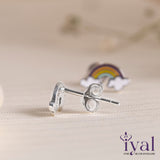 Charming Rainbow Silver Stud Earring for Kids