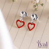 Simple Heart Drop Silver Earring for Kids